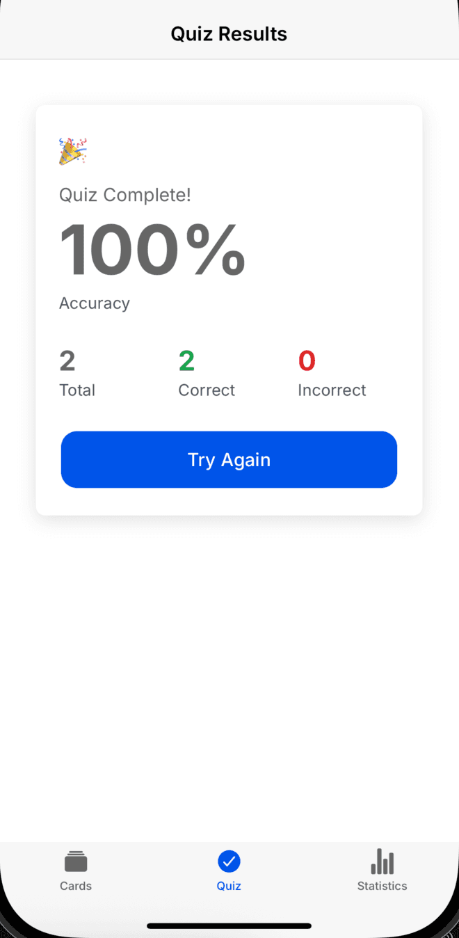 Flashcard Learning App Mockup 2