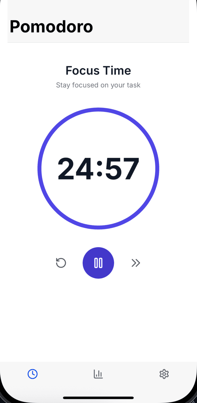 Pomodoro Timer App Mockup 1