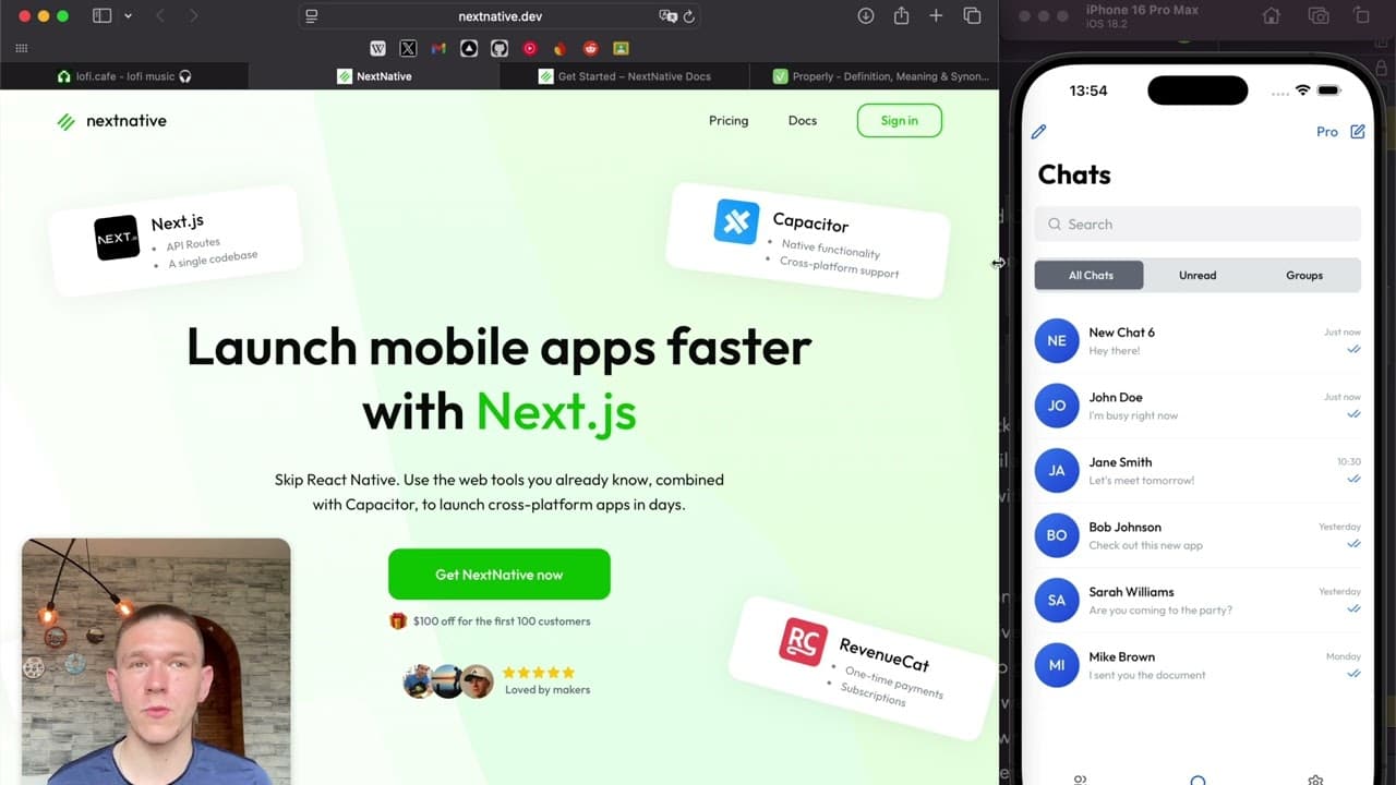 NextNative demo - Build cross-platform mobile apps with web technologies